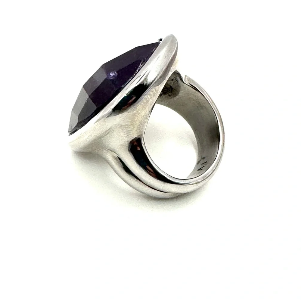 DYRBERG/KERN Dark Purple Statement Ring Size 9